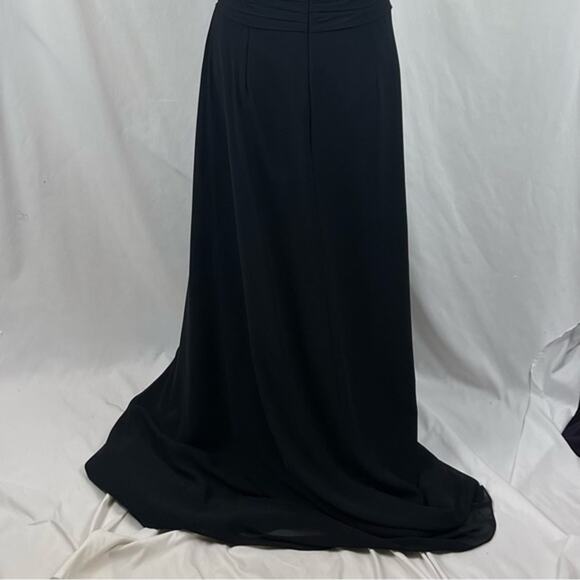 Hayley Paige Occasions Black Evening Party One Shoulder Maxi Dress NWOT Size 10 - Picture 8 of 14